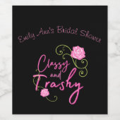 Klasse en ordinaire roze roos gepersonaliseerd wijn etiket (Enkel label)