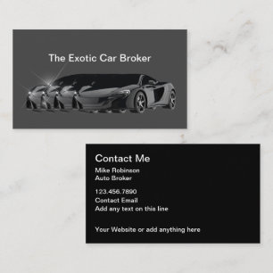 Klasse Glanzige Exotische Auto Broker  Visitekaartje