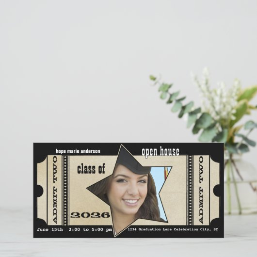Klasse Graduation Party OPEN House Invitation (Staand voorkant)