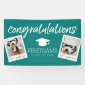 Klasse Groen Afstuderen 2 Square Photo Collage Spandoek (Horizontaal)