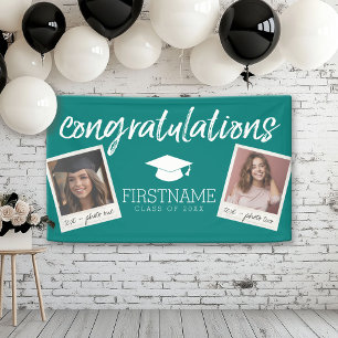 Klasse Groen Afstuderen 2 Square Photo Collage Spandoek