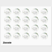 Klasse groen blad bruiloft ronde sticker (Vel)