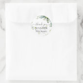 Klasse groen blad bruiloft ronde sticker (Tas)