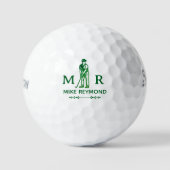 Klasse Groene Golfer Monogram Golfballen (Voorkant)