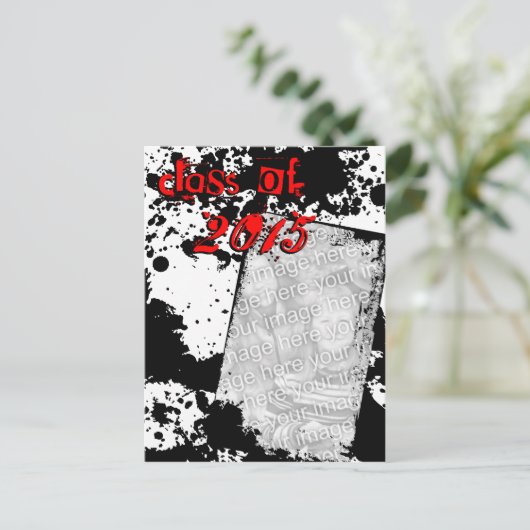 klasse grunge afstudeerder van 2015 briefkaart (Staand voorkant)