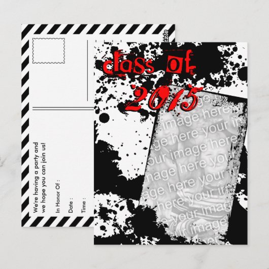 klasse grunge afstudeerder van 2015 briefkaart (Voorkant / Achterkant)