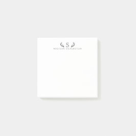 Klasse herten geweien grijs monogram post-it® notes