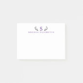 Klasse herten geweien paarse monogram post-it® notes (Voorkant)
