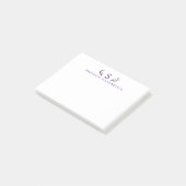 Klasse herten geweien paarse monogram post-it® notes (Schuin)