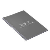 Klasse herten geweistakken monogram grijs notitieboek (Rechterzijde)