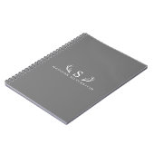 Klasse herten geweistakken monogram grijs notitieboek (Linkerzijde)