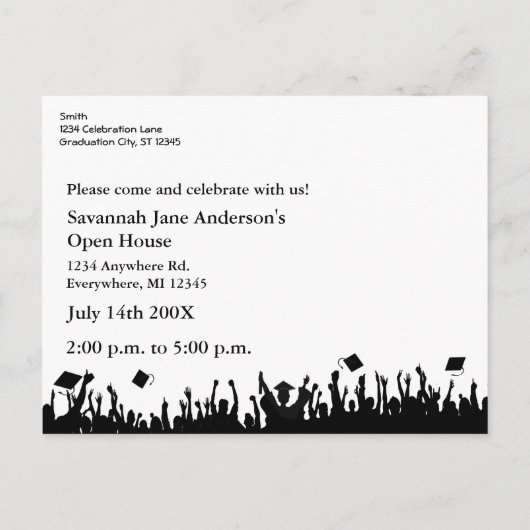 Klasse Hoger Afstuderen Open House Aankondigingskaart (Achterkant)
