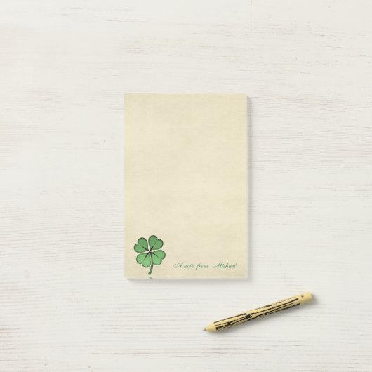 Klasse Iers geluks shamrock - gepersonaliseerd Post-it® Notes (Op bureau)