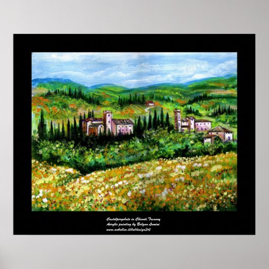 KLASSE IN CHIANTI LANDSCAPE, GEEL STROOMGEBIEDEN POSTER (Voorkant)