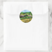 KLASSE IN CHIANTI LANDSCAPE, GEEL STROOMGEBIEDEN RONDE STICKER (Tas)