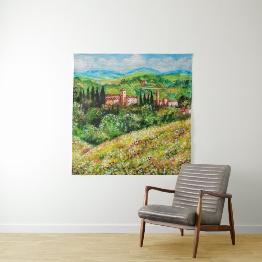 KLASSE IN CHIANTI LANDSCAPE, GEEL STROOMGEBIEDEN WANDKLEED (In Situ (horizontaal))