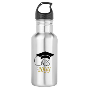 Klasse - Inspirerend Citaat-Modern Zwart Goud Waterfles