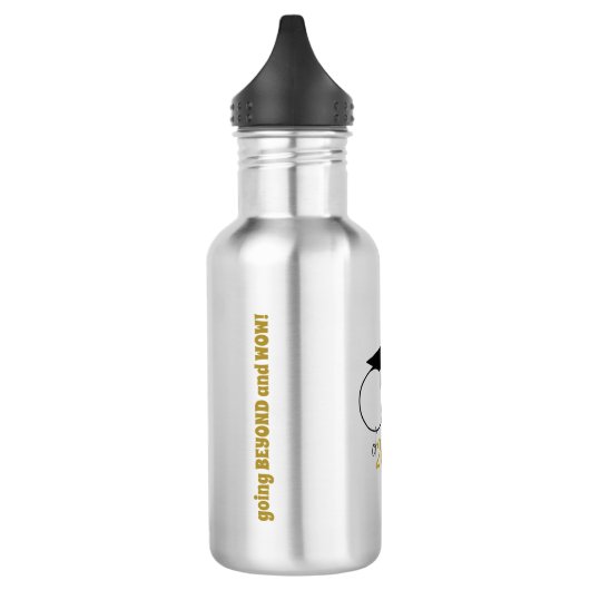 Klasse - Inspirerend Quote-Modern Black Gold Waterfles (Links)