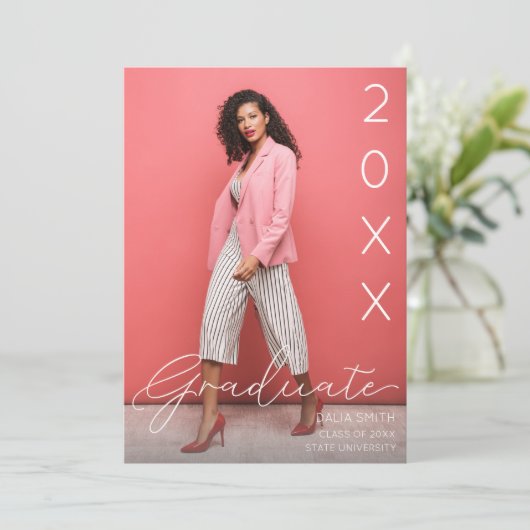 Klasse Jaar Afstuderen aankondiging foto (Staand voorkant)