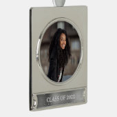 Klasse Jaar Afstuderen Foto Glitter Glam Verzilverd Banner Ornament (Rechts)