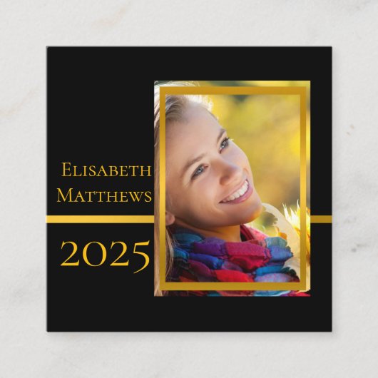 Klasse Jaar Afstuderen Naam invoegen | Fotokaarten Contactkaartje (Voorkant)