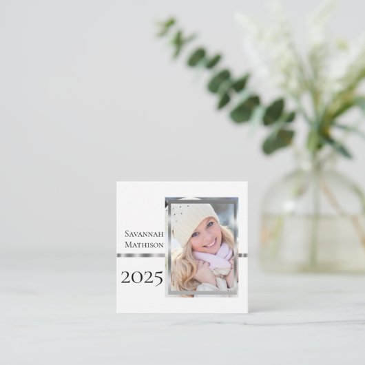 Klasse Jaar Afstuderen Naam invoegen | Fotokaarten Contactkaartje (Staand voorkant)