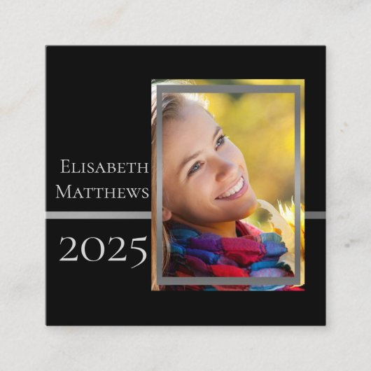 Klasse Jaar Afstuderen Naam invoegen | Fotokaarten Contactkaartje (Voorkant)