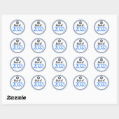 Klasse Jaar blauw en zwart Afstuderen Ronde Sticker (Vel)