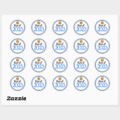 Klasse Jaar blauw en zwart Afstuderen Ronde Sticker (Vel)
