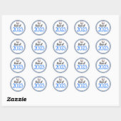 Klasse Jaar blauw en zwart Afstuderen Ronde Sticker (Vel)