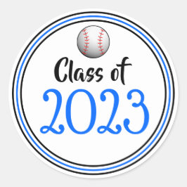 Klasse Jaar blauw en zwart Afstuderen Ronde Sticker
