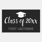 Klasse Jaar en naam - zwart kan kleur veranderen Rechthoekige Sticker (Voorkant)