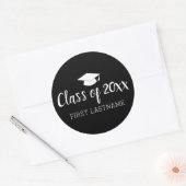 Klasse Jaar en naam - zwart kan kleur veranderen Ronde Sticker (Envelop)
