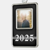 Klasse Jaar en school | Foto Afstuderen Verzilverd Omlijst Ornament (Links)