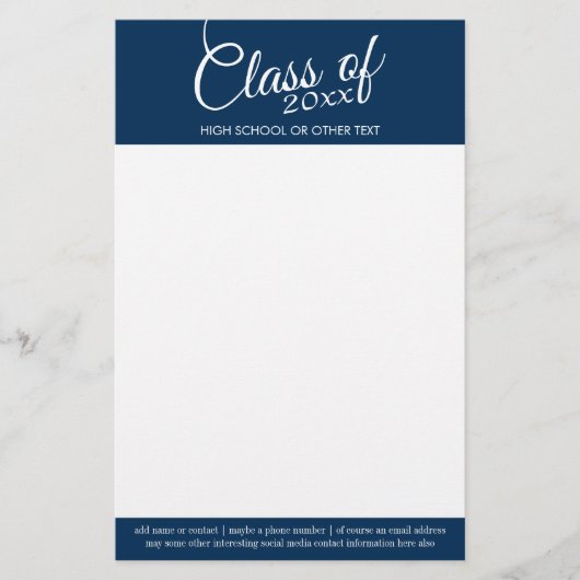 Klasse Jaar en school - minimale dank Briefpapier (Voorkant)