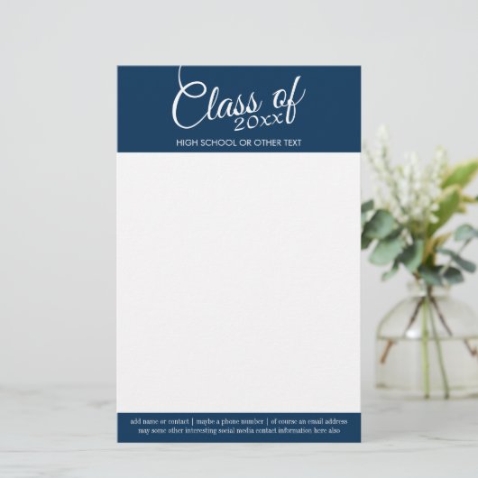 Klasse Jaar en school - minimale dank Briefpapier (Staand voorkant)