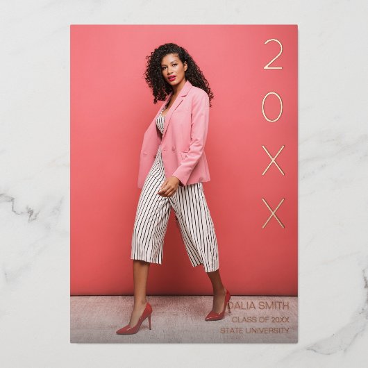 Klasse Jaar Folie Afstuderen aankondiging (Voorkant)