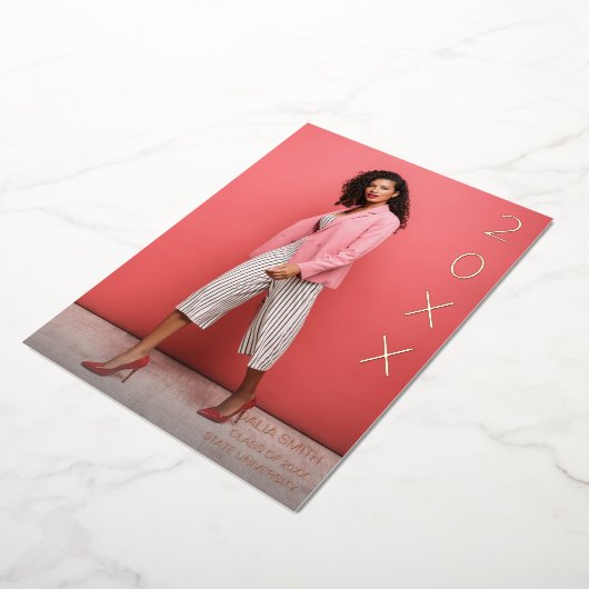 Klasse Jaar Folie Afstuderen aankondiging (Gedraaid)