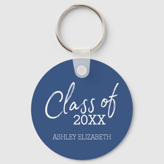 Klasse JAAR - modern script - Graduation Party Sleutelhanger (Achterkant)