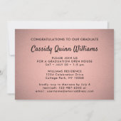 Klasse Jaar Roze Ombre en Zwart Afstuderen Foto Kaart (Achterkant)