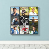 Klasse Jaar School 8 Foto Collage Afstuderen Black Canvas Afdruk (Insitu (Houten vloer))