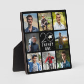 Klasse Jaar School 8 Foto Collage Afstuderen Black Fotoplaat (Voorkant)