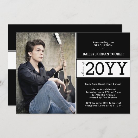 Klasse Jaar Uitnodiging fotograaf (Voorkant / Achterkant)