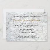 Klasse Jaar Wit Marmer en Goud Afstuderen Foto Kaart (Achterkant)