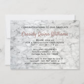 Klasse Jaar Wit Marmer & Roze Afstuderen Foto Kaart (Achterkant)