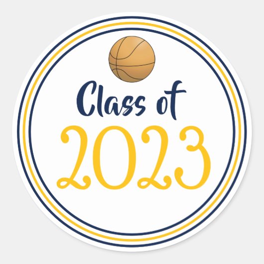 Klasse-jaars Afstuderen voor de marine en Gold Ronde Sticker (Voorkant)