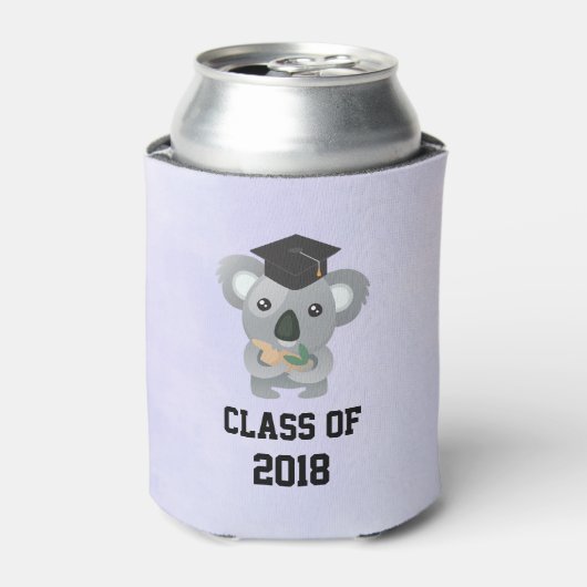 Klasse Koala-Beer in een afstudeerkap Blikjeskoeler (Blikje Voorkant)