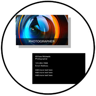 Klasse koele fotograaf visitekaartjes