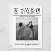 Klasse krant foto save the date kaart (Voorkant)