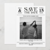 Klasse krant foto save the date kaart (Voorkant / Achterkant)